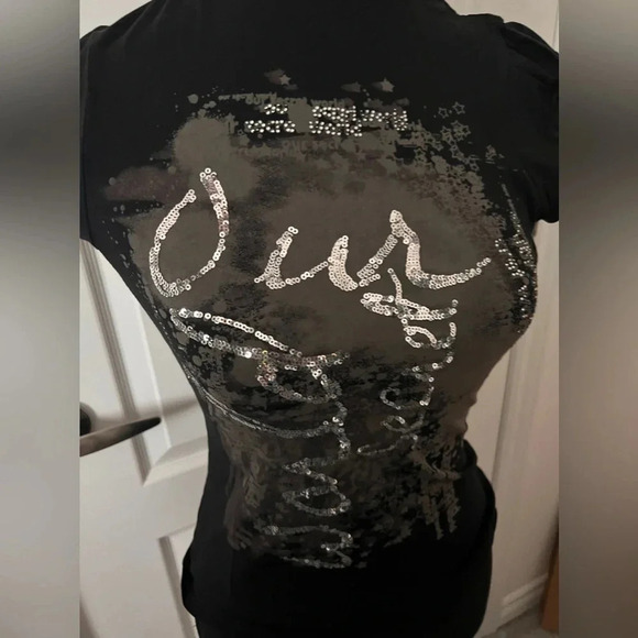 Zara |  Vintage Y2K Evening Collection Bedazzled Turtle Neck | Size S [200] - Picture 6 of 7